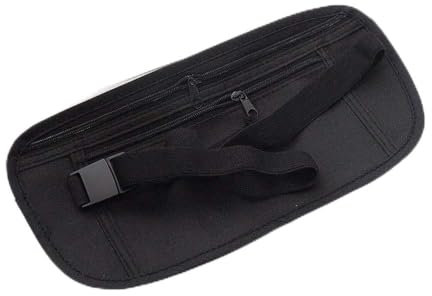 Reise-Geldgürtel, versteckte Brieftasche, Reisepass-Geldgürteltasche, schlanke, geheime Sicherheits-Reisetasche, Brusttasche, sicherer Halter Reisepass, Schwarz, 26 * 13 * 0.4cm