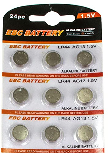 EBC Battery Multi-Pack LR44 AG13 Premium Alkaline 1.5 Volt Non Rechargeable Round Button Cell Batteries for Watches Clocks Remotes Games Controllers Toys & Electronic Devices