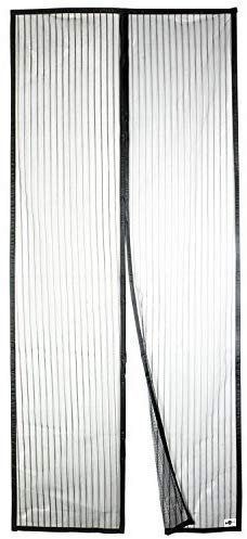 Fliegengitter Tür 85x210cm, Magnetischer Fliegenvorhang Moskitonetz, Magnetische Adsorption, Faltbar, Auto Schließen Luft kann frei strömen, for Türen/Patio (Schwarz)