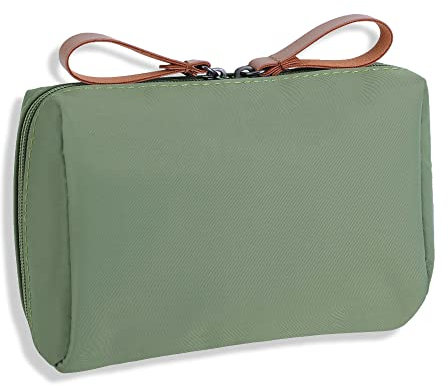 Umikk Nylon Kosmetiktasche, Make up Tasche, Kleine wasserdichte und Leichte Aufbewahrungstasche, Small Makeup Bag, Reise Kulturbeutel, Handtasche (Grün)