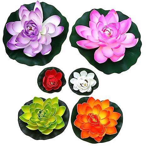 Supvox 6st Teich Schwimmende Blumen Gartenpflanzen Künstlich Künstliche Pflanze Kunstblumen Teich Aquariumpflanze Kunststoff Grüne Pflanzen Grüne Künstliche Blumen Blätter Lotus Blatt