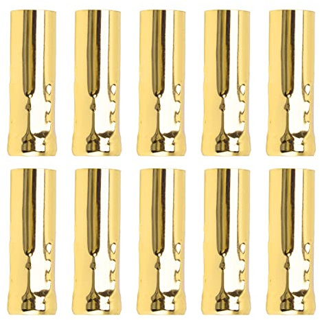 Kronleuchter-Kerzenlampen-Sockelhülse, 10 Stück, Galvanisiertes Eisen, Kerzenform, Sockelabdeckungen, Hülsen, 7,6 Cm Hoch, Kerzenabdeckung, Tropfhülsen(Gold 2)