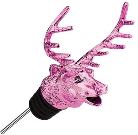 Deerhead Weinausgießer, 2 in 1 Weinflaschenausgießer und Stopper, Hirschkopf Weinausgießer, Likörflasche, Ausgießer Weinflasche, Stopper Hirsch Weinverschluss Weindekanter für Zuhause und Bar