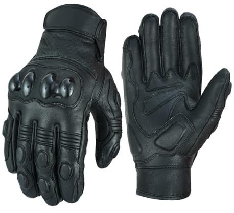 RUBSONS Flex Pro Gants Moto Biker Cuir Peau de Chèvre