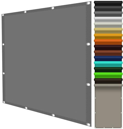 Vela Ombreggiante Tenda 5 x 5 m Impermeabile, Rettangolare Vela Ombreggiante Parasole con Occhielli PES Protezione UV 98% per Esterno, Giardino e Terrazza, Grigio Chiaro