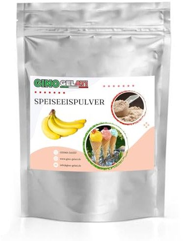 Gino Gelati fruchtiges Eis Speiseeis Pulver, verschiedene Geschmackssorten, schnelle und einfache Zubereitung, für Gastronomie und private Küche, Made in Germany (1 Kg, Banane)