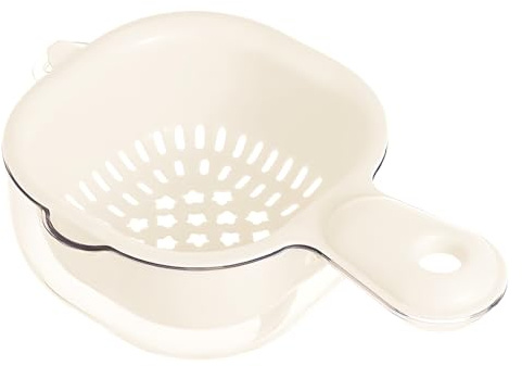 1 Pezzi Scolapasta per Frutta a Doppio Strato, Ciotola per Lavare da Cucina con Manico a Foro di Sospensione, Colino Filtro Multifunzione per Lavare Verdure e Frutta Gadget da Cucina