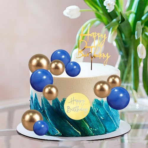 25 Pièces Boule Decoration Gateau, Decoration Gateau Anniversaire, Balle Gâteau Topper, Mini Topper de Gâteau, Cupcakes Toppers, Decoration pour Gâteau D'anniversaire, Mariage