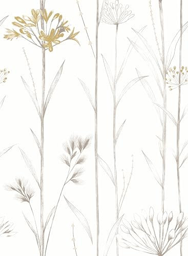 myforHD Carta da Parati Autoadesiva Fiore Foglia Vintage 44cmx300cm Decorativo Sfondo Carta da Parete Adesivo Vinile Soggiorno Camera Da Letto