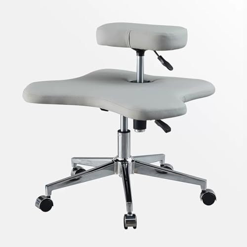 LULUMAIC Ergonomischer Kniestuhl, höhenverstellbarer Bürohocker mit Rollen, Stühle mit gekreuzten Beinen und Memory-Schaum-Kissen, Haltungsstuhl zur Linderung von Rückenschmerzen, Meditationsstuhl für