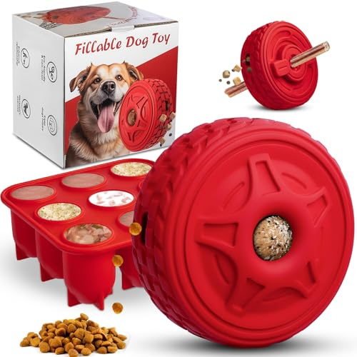 haheita Hundespielzeug, gefrorenes Leckerli-Spielzeug, um den Hund zu beschäftigen, interaktives Leckerli-Dosierendes Hundespielzeug, Puzzle, unzerstörbares Kauspielzeug für aggressive Kauer, große