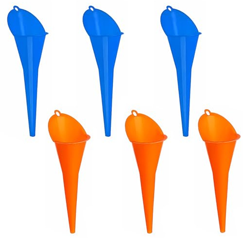 6 PCS Funnel for Car, Universal Cars Funnel for Filling Bottles Jars Containers Multipurpose Oil Funneli for Cars for Gas Lubricants and Fluids Blue and Red