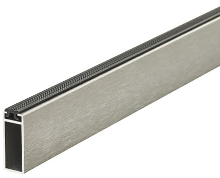 SOTECH tubo armadio di design NANO spazzolato opaco (1000 mm, 32,4 x 12,2 mm, alluminio, look acciaio inox) Asta appendiabiti con rivestimento in gomma