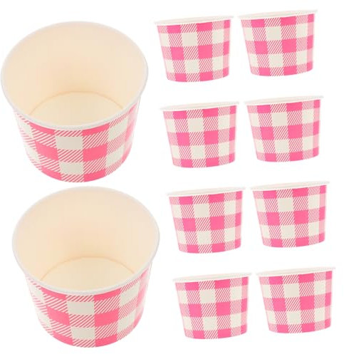 Alipis Lot de 10 Bols à Crème Glacée en Papier Jetables 16oz, Sûrs pour Aliments, pour Desserts et Banquets