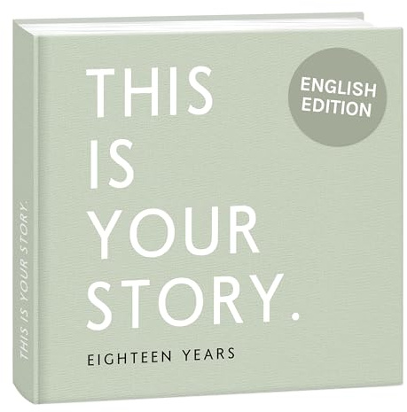 mintkind Baby Memory Journal – 18-Year Milestone Keepsake Book in Sage Green Linen, Baby Gift Photo Album with Thick Paper and Easy Yearly Entrie