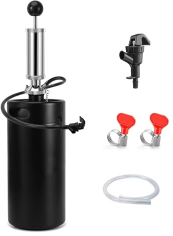 Sistema de grifo para growler de cerveza de 128 oz y nuevo grifo para barril de cerveza de 4 pulgadas, mini dispensador de barril de cerveza de acero inoxidable de 3,6 l para fiestas, picnics y elab