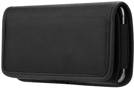 Handy Gürteltasche Universal-Gürteltasche mit Handyhalterung für Samsung Galaxy S24 Ultra/A55/A35/A25 & iPhone 15-11 Pro Max | Wasserdicht, Schwarz (XXL)