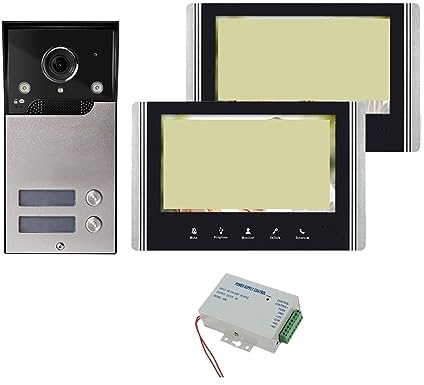 SMTYXS Videocitofono Videocitofono Videocitofono Da 7 Pollici A 4 Fili Con Campanello For Porte Con Pulsanti 2/3/4 For Videocitofonico HD For Famiglie(V7022B-MAS-2)
