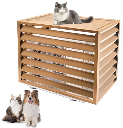 Wetterfeste Mini-Split-AC-Abdeckung – Aluminium-Legierung, Lamellenzaun-Panel, Outdoor-Kondensator (Champagner, 110 x 60 x 80 cm) – langlebiger und stilvoller Schutz
