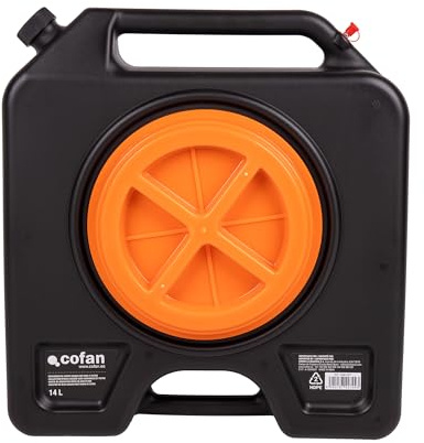 Cofan Recogedor de aceite usado | Capacidad de 14 litros | Bidón para cambio de aceite con tapa y filtro