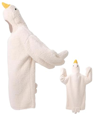 Yaztauho Wearable Blanket - Geese Shape Hooded Blankie Sweatshirt - Winter Pajamas for Adults Teens Men Women Cold Weather Lounging Watching TV Reading Books Movie Watchers Homebodies