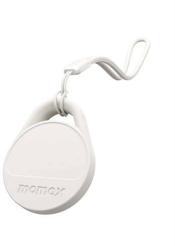 MOMAX Rastreador de aire para Android e iOS, compatible con Apple Find My y Google Find My Device App, buscador de llaves para equipaje, maletas/bolsas, batería reemplazable (blanco)