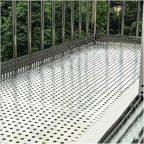 0.3mm Thick Stainless Steel Perforated Metal Sheet - Heavy Duty Balcony Railing Guard, Anti-Fall Window Security Mesh, Non-Slip Floor Mat for Patio and Stair Protection(0.5x1m(1.6x3.3ft))