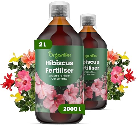 Engrais Liquide Pour Hibiscus - 2x1L - NPK 2-1-8 | Feuilles Saines Et Floraison Abondante - Stimule Racines Et Vitalité - Organifer