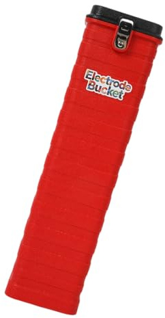 Seau d ' électrode de soudage tiges de 300-350 Mm, couvercle supérieur avec loquet, coque texturée rouge, étui utilitaire de stockage sur chantier, seau de stockage d ' électrode, de de de à