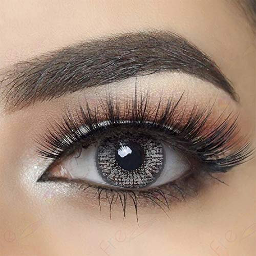 Lentilles De Contact De Couleur Sterling Gray 3Tons Avizor Solution Multifonctions 10ML Kit De Rangement 12 Mois sans correction