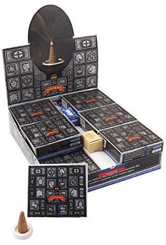 Satya Nag Champa Super Hit Temple Incense Cones Box | 12 Packs of 12 Cones Each in a Box | Export Quality