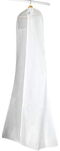 Gabkey Hanging Wedding Dress Bridal Gown Garment Cover Storage Bag Carry Zip Dustproof White