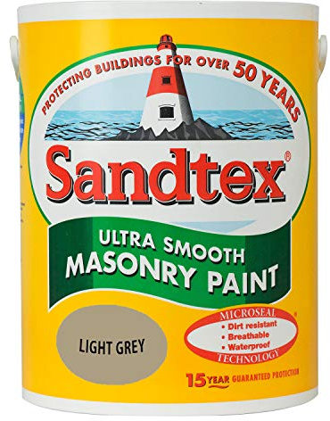 Sandtex Ultra Smooth Masonry Paint 5L Light Grey