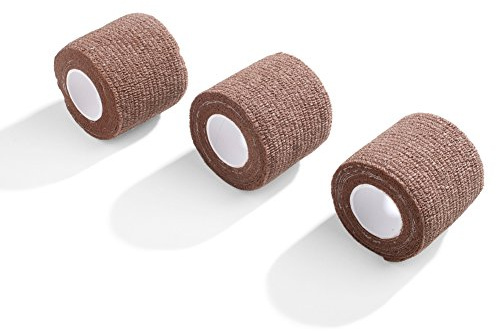 MediChoice Non-Sterile Cohesive Bandage, 2 x 5 Yards, Self Adhesive Breathable First Aid Roll for Sprains & Swelling, CBN1002, Tan, Box of 12