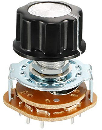 sourcing map 6mm 2P5T 2 Pole 5 Position Selectable Single Deck Band Channel Rotary Switch Selector with plastic knob