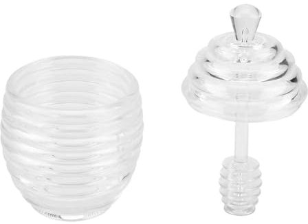 Dosatore Miele Barattolo Miele con Cucchiaio Miele,265ml Contenitore Per Servire Il Miele,Barattolo per Miele a Forma di Alveare Contenitori per Miele Strumenti