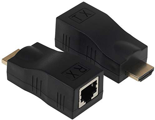 Yeebline HDMI to RJ45 Extender, HDMI Converter Repeater, 2-Pack HDMI Extender Transmitter and Receiver Network RJ45 Over Ethernet LAN Cat 5e / 6 / 6e, Support HDTV 1080P 3D