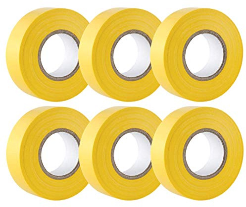GTSE Isolierband Gelb 19 mm x 20 m 6 Rollen | Strapazierfähig, selbstklebend, PVC, zum Schutz und Reparieren von Kabeln
