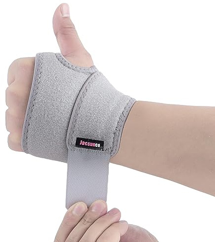 Handgelenk Bandagen, Kompressionsbandage zur Schmerzlinderung, Handgelenkstütze für Sport, Fitness, Kraftsport und Alltag, Wrist Wrap für Damen und Herren, Passend für Links und Rechts Hand (Grau)