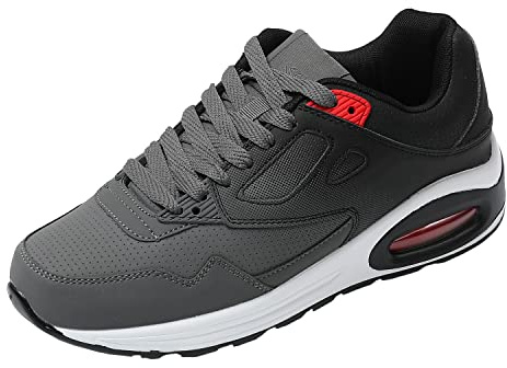 JOMIX Chaussures de Sport Running Basket Homme Femme Marche Course Outdoor Gym Fitness Multicolor Respirante Sneakers (Gris foncé, 40)