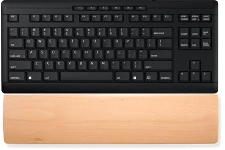 HomeDo Wooden Wrist Rest for Mechanical Keyboards, Support pad for Palm, Ergonomic Rest for Typing and Gaming (Beech, 36x8cm)