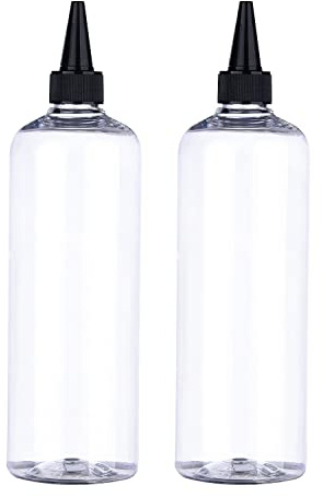 MFUOE 2 Pieces Applicator Bottle with 500ml Squeeze Hair Oil Applicator Bottles with Caps for Hair Coloring Dyeing Bottle Paint Art Glue