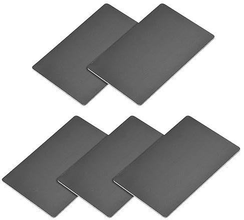 METALLIXITY 5 Stück Blanko-Metallkarte 80 mm x 50 mm x 1 mm schwarz | Namensschild aus eloxiertem Aluminium, Für die DIY-Beschilderungsgravur im Innenbereich