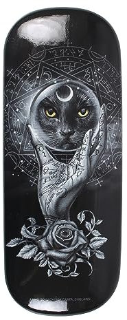 Alchemy Gothic Grimalkin's Brillenetui: Hartschalen-Brillenschutz mit Mystical Black Cat Artwork - Inklusive Mikrofasertuch - Offiziell lizenziert - Stilvolle Brillenaufbewahrung, mehrfarbig, One size