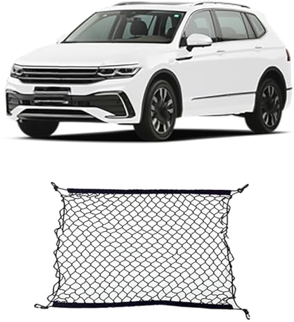 LohxA Kofferraumnetz für VW Tiguan L AD BW R-Line 2017~2023, Dachaufbewahrungsnetztaschen, Kofferraum-Isolierungsnetz, Autoaufbewahrungszubehör