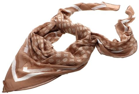 GUESS Deesa Logo Foulard Scarf 130X130 Latte Logo