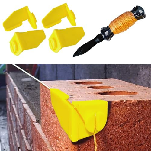 Bricky - Masons Mate – Eckwinkel für Baumeister, 2 Sets & 30 m Bauleine, 2 Sets