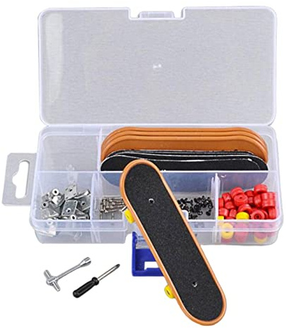 CoudarTitie Finger Skateboard Set mit Rampen Trainingszubehör Und Ersatzteilen aus Glattem für Fingerkoordination Geschicklichkeit