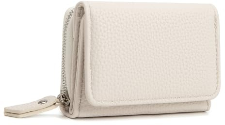 CHAOFANXI Geldbörse Damen, Trifold Leder Kleines Portemonnaie für Frauen, Geldbeutel Damen Portemonnaie Kleine Brieftasche Geldbörse mit 6 Kartenfächern, 1 Banknotenfach und 1 Münzfach,Weiß