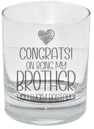 Congrats on Being My Brother Gift for Personalized Engraved Whisky Glass & Tumbler: Brother’s Birthday Presents for Men